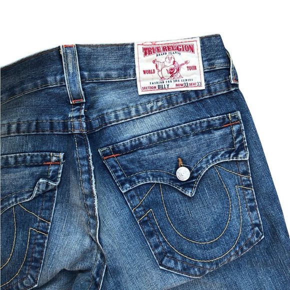 True Religion Jeans Size 33 BILLY Blue - Picture 4 of 6